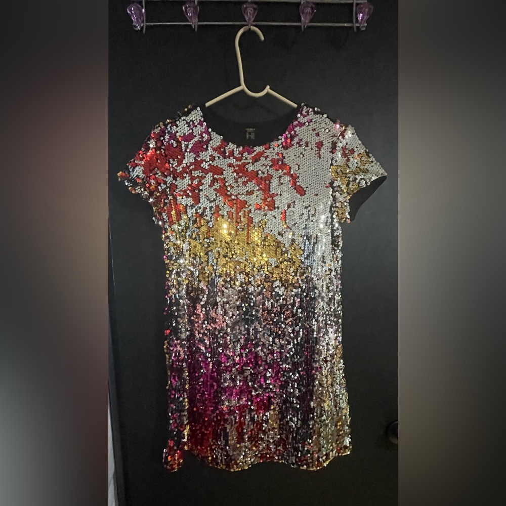 Forever 21 GIRLS multi-color sequin dress NWOT size 13/14